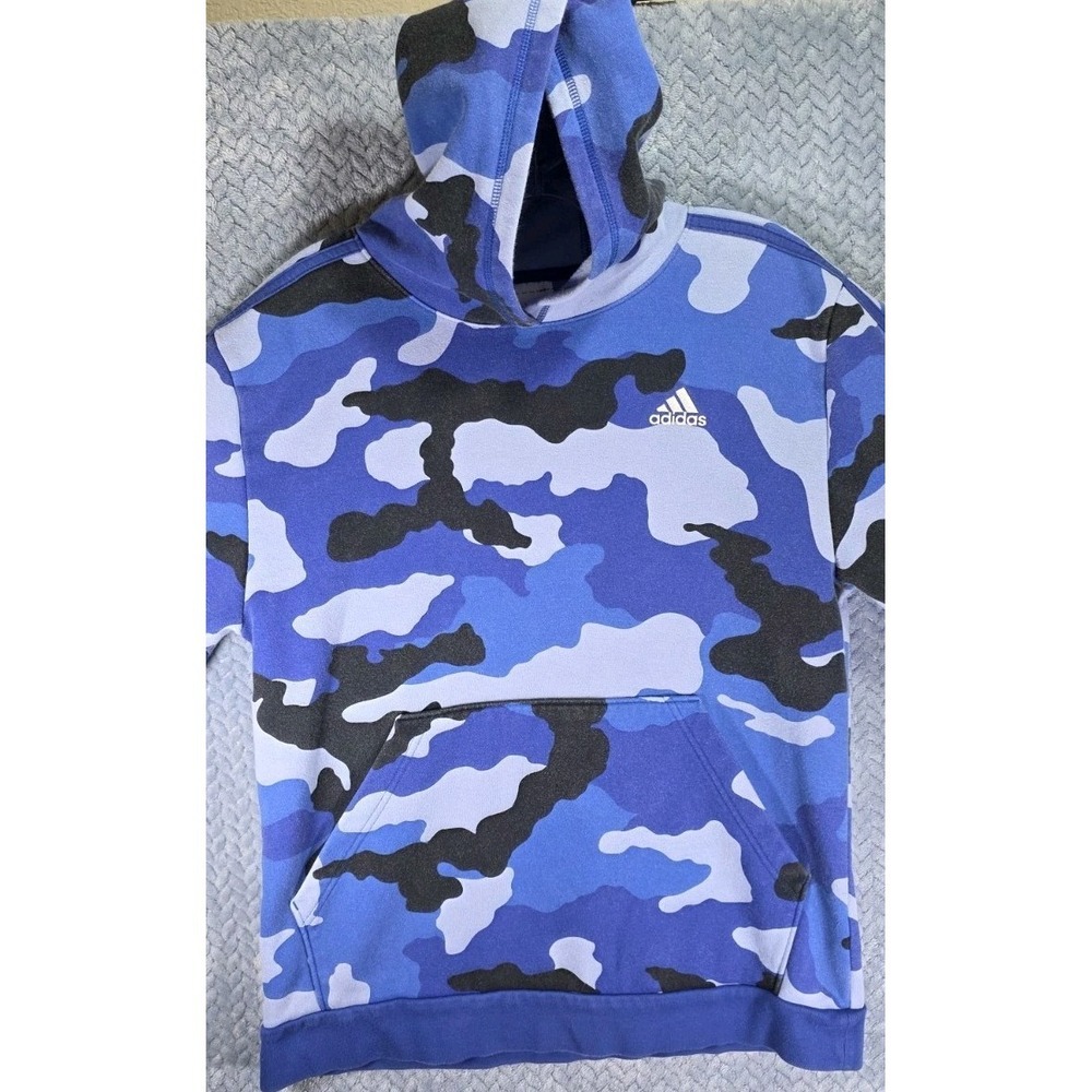 adidas‎ Big Boys Embroidered Fleece Hoodie, camo royal blue size XL (18/20)